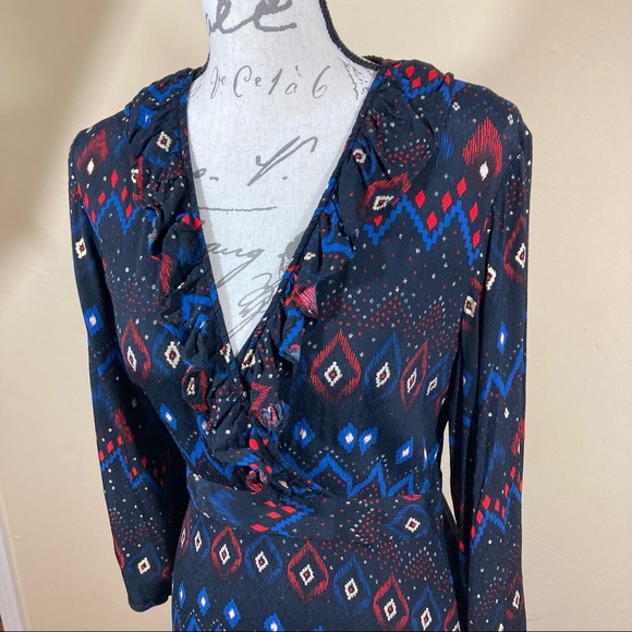 & Other Stories Paris Atelier Plunging Printed Midi Dress - Picture 4 of 14